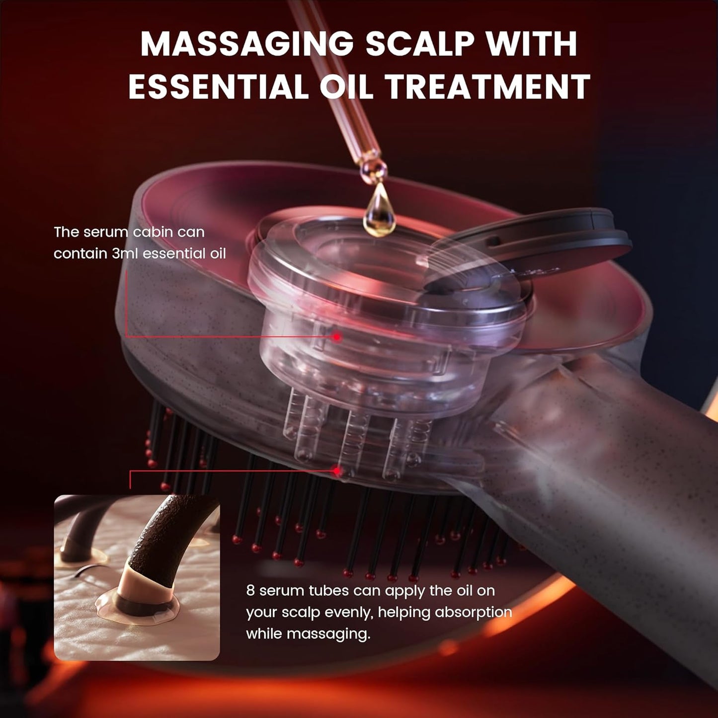 LumiScalpMe™ 3-in-1 Red Light Therapy Scalp Massager